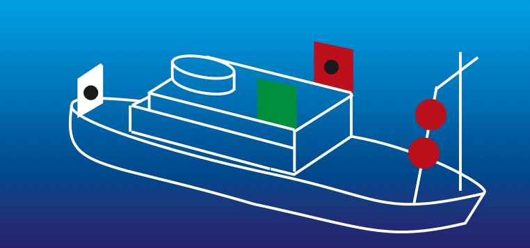 Ein manövrierunfähiges Schiff führt keine Topplichter.